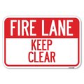 Signmission Fire Lane Keep Clear Heavy-Gauge Aluminum Sign, 12" x 18", A-1218-23983 A-1218-23983